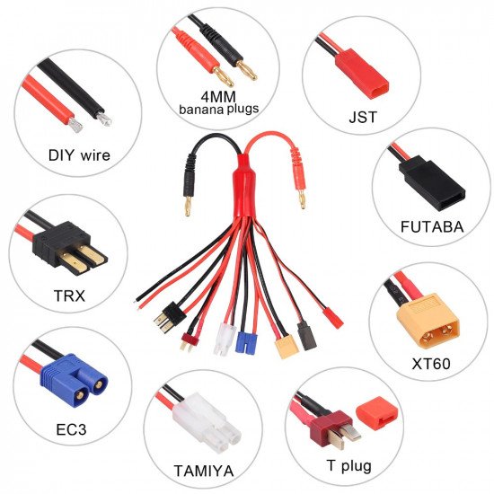 Câble adaptateur de chargeur batterie lipo 8-en-1 