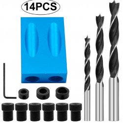 Guide de menuiserie positionneur de trou  6/8 / 10mm 15° Guide de menuiserie positionneur de trou  6/8 / 10mm 15°