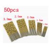 HSS Jeu de forets en acier haute vitesse 1 / 1.5 / 2 / 2.5 / 3mm (  10pcsde chaque , total 50pcs)