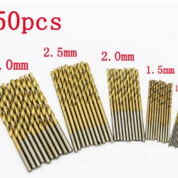 HSS Jeu de forets en acier haute vitesse 1 / 1.5 / 2 / 2.5 / 3mm (  10pcsde chaque , total 50pcs)  HSS Jeu de forets en acier haute vitesse 1 / 1.5 / 2 / 2.5 / 3mm (  10pcsde chaque , total 50pcs)