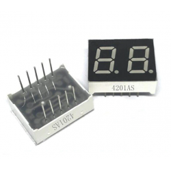 0.8 pouces LED 7 segments 2 Bits Rouge-Common Cathode