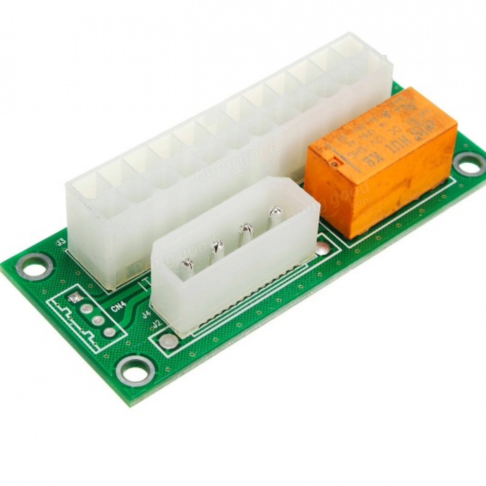 ATX 24Pin Dual PSU Power Supply Sync Starter Extender Cable Connector For BTC Miner Machine