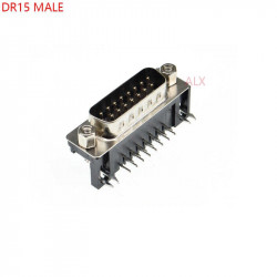 DR15 Connecteur Mâle à angle droit - 2 rangées DR15 Connecteur Mâle à angle droit - 2 rangées
