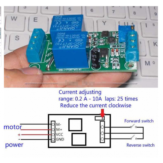 Contrôleur Double sence de Moteur DC / Verin 12v