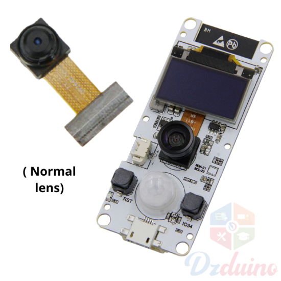 Module de caméra TTGO T-Camera ESP32 WROVER & PSRAM OV2640 0.96 OLED avec Lentille Ordinaire