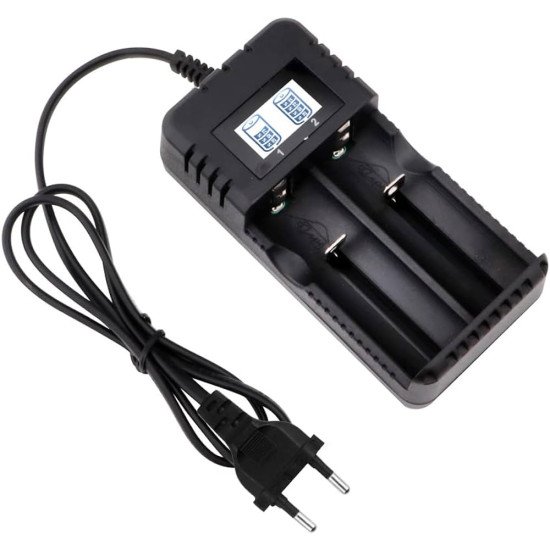 Chargeur de batterie double Li-ion intelligent 26650 18650 14500 16340 Prise UE