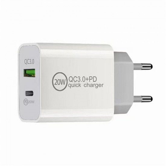 PD Chargeur QC 3.0 USB C,20W Charge Rapide