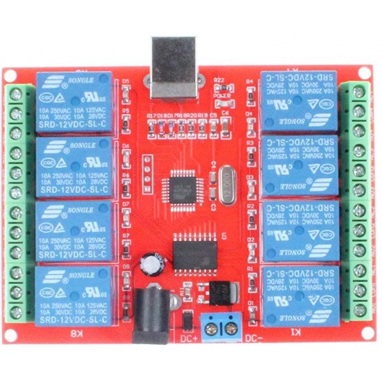 Module de relais à 8 canaux  USB 12V 