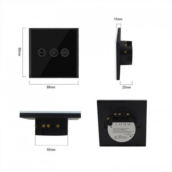 interrupteur intelligent WIFI-RF tactile pour rideaux