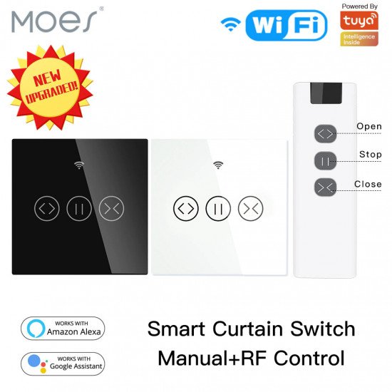 interrupteur intelligent WIFI-RF tactile pour rideaux