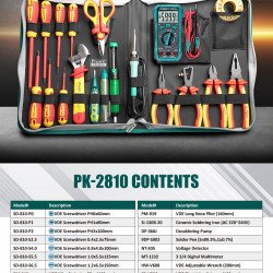 PK-2810H  Ensemble d'outils d'électricien électronique isolé 1000V PK-2810H  Ensemble d'outils d'électricien électronique isolé 1000V