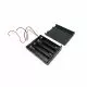 Support pour 4 piles AAA avec button et fils Support pour 4 piles AAA avec button et fils