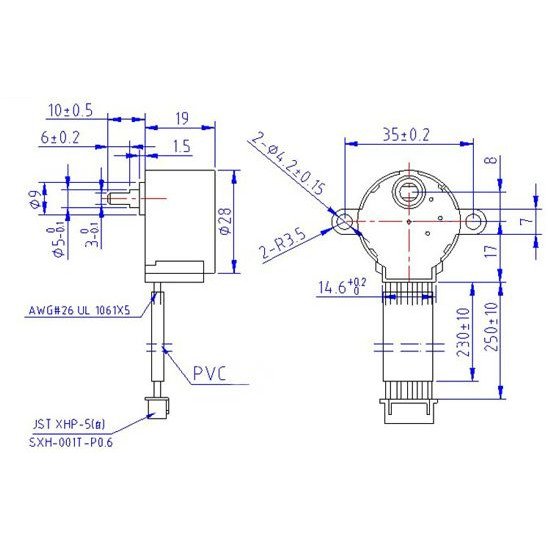 Aofocy 1 Ensemble de Moteur Pas à Pas 5V et de Carte de Commande ULN2003 28BYJ-48 Moteur Pas à Pas à 4 Phases pour Arduino Aofocy 1 Ensemble de Moteur Pas à Pas 5V et de Carte de Commande ULN2003 28BYJ-48 Moteur Pas à Pas à 4 Phases pour Arduino