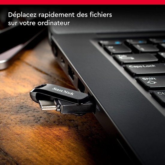 SanDisk Ultra Dual Drive Go 128 Go, Clé USB Type-C à double connectique