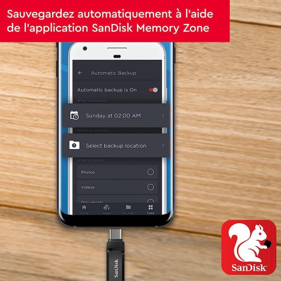 SanDisk Ultra Dual Drive Go 128 Go, Clé USB Type-C à double connectique