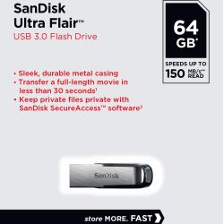 FLASH DISQUE SanDisk Ultra Flair 64GB – USB 3.0 FLASH DISQUE SanDisk Ultra Flair 64GB – USB 3.0