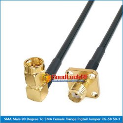 SMA Mâle Angle Droit vers SMA Femelle 4 Trous SMA Mâle Angle Droit vers SMA Femelle 4 Trous