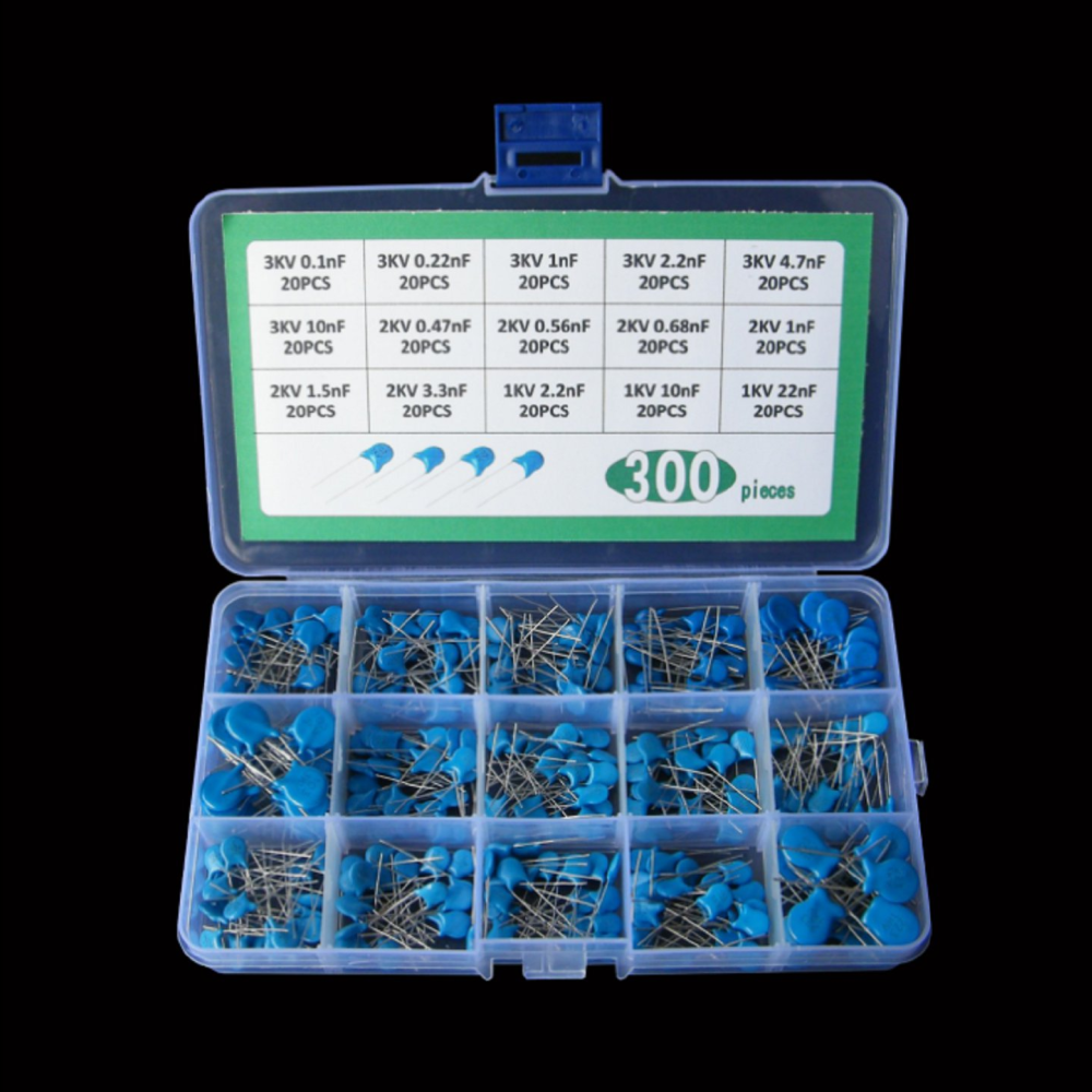 300pcs High Voltage Ceramic Capacitors Kit
