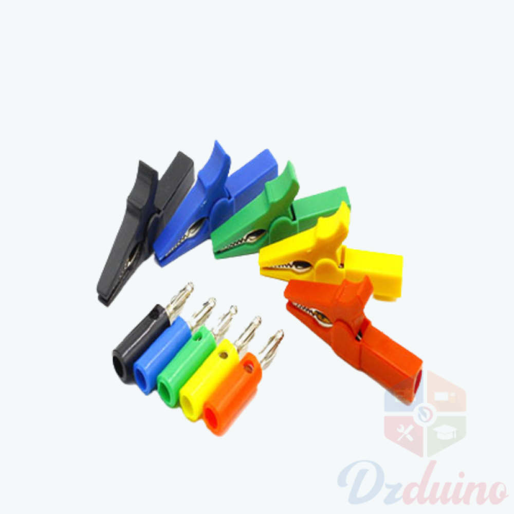 55MM Alligator clip + BANANA PLUG, test probe with 4mm Banana Plug Cable Clips