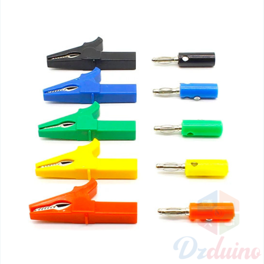 55MM Alligator clip + BANANA PLUG, test probe with 4mm Banana Plug Cable Clips