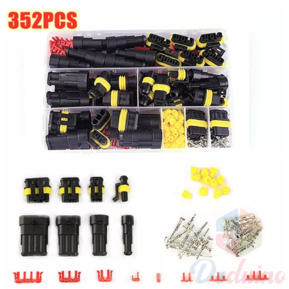 352pcs HID Waterproof Connectors 1/2/3/4 Pin 300V 12A