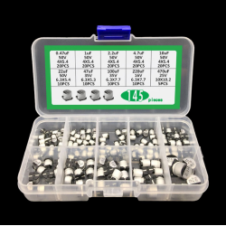 Kit assortiment de condensateurs électrolytiques SMD, 10 valeurs, 145 pièces, 10V ~ 50V, 0.47uF ~ 470uF Kit assortiment de condensateurs électrolytiques SMD, 10 valeurs, 145 pièces, 10V ~ 50V, 0.47uF ~ 470uF