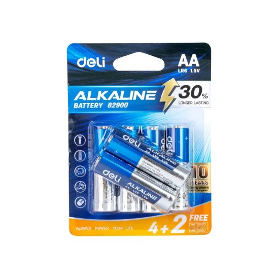 Deli 82900 Pile Alcaline AA LR6 4+2pcs 1PACK