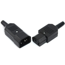 Connecteur  IEC 10A 250V 3 broches Mâle/femelle Connecteur  IEC 10A 250V 3 broches Mâle/femelle