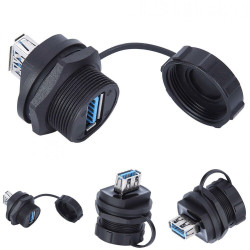 Connecteur USB 2.0/USB 3.0 étanche  (femelle à femelle) Connecteur USB 2.0/USB 3.0 étanche  (femelle à femelle)