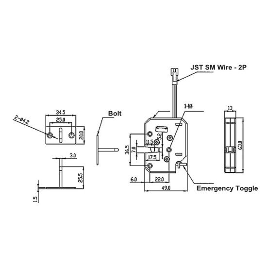 Serrure électromagnétique DC12V