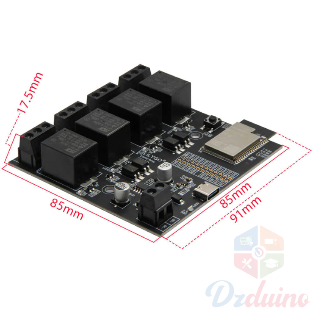 ESP32 Wireless Module DC 5V 4 Groups Relay Development Board ( T-Relay + T-U2T Kit)