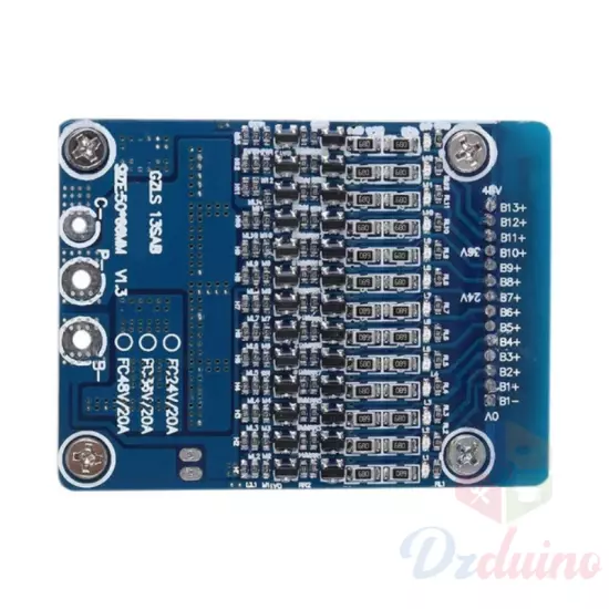 Équilibre 13S 48V de carte PCB de BMS de protection de batterie de 20A 18650 Équilibre 13S 48V de carte PCB de BMS de protection de batterie de 20A 18650