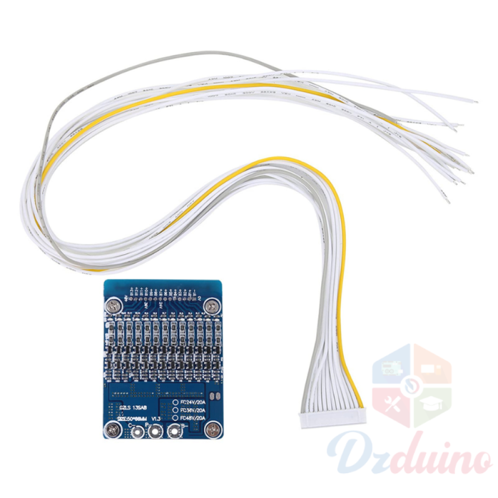 20A 18650 Battery Protection BMS PCB Board Balance 13S 48V
