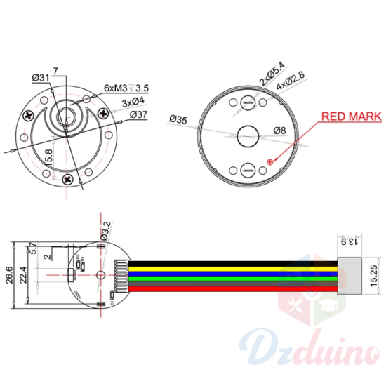 JGB37-3530 avec encodeur 12v 333 RPM