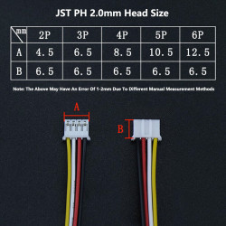 PH 2.0 Pitch 2.0mm Câble JST mâle 20cm 3 broches  PH 2.0 Pitch 2.0mm Câble JST mâle 20cm 3 broches
