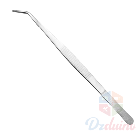 Pince à épiler à tête coudée en acier inoxydable 430, 14 cm