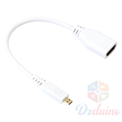 Adaptateur Raspberry Pi Micro HDMI vers HDMI standard, blanc Adaptateur Raspberry Pi Micro HDMI vers HDMI standard, blanc