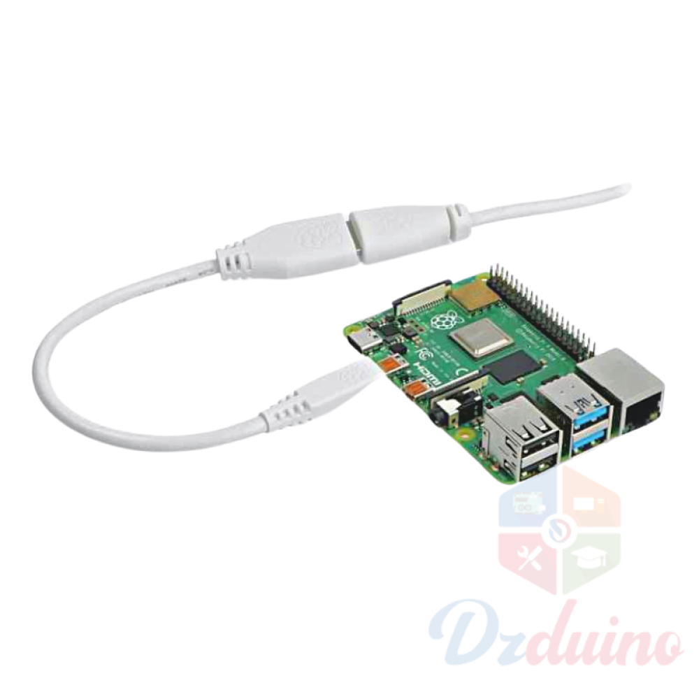 Raspberry Pi Micro HDMI To Standard HDMI Adapter, White