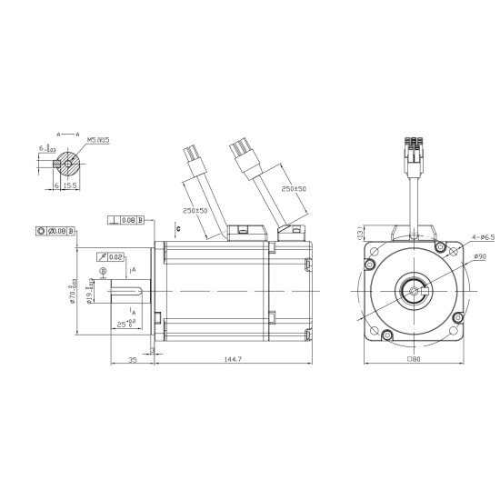 Kit Servomoteur AC 750 Watt 220V 3000rpm