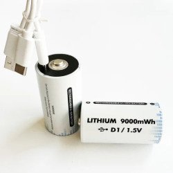 Batterie au lithium rechargeable USB Type-C 1,5 V 9 000 mWh Batterie au lithium rechargeable USB Type-C 1,5 V 9 000 mWh