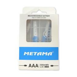 Batterie AAA rechargeable USB Ni-Zn portable de type C 1,6 V 500 mWh Batterie AAA rechargeable USB Ni-Zn portable de type C 1,6 V 500 mWh