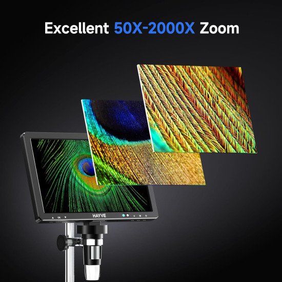 DM12 10.1'' HDMI Microscope Numérique, 2000X Coin Microscope avec Écran IPS, 20MP DM12 10.1'' HDMI Microscope Numérique, 2000X Coin Microscope avec Écran IPS, 20MP