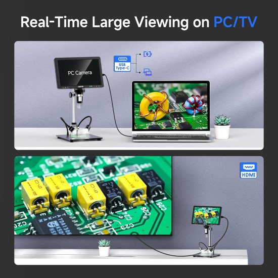 DM12 10.1'' HDMI Microscope Numérique, 2000X Coin Microscope avec Écran IPS, 20MP DM12 10.1'' HDMI Microscope Numérique, 2000X Coin Microscope avec Écran IPS, 20MP