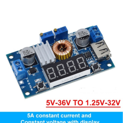 Alimentation réglable abaisseur 5A XL4015 DC-DC 5-36V à 1.25-32V avec voltmètre USB Alimentation réglable abaisseur 5A XL4015 DC-DC 5-36V à 1.25-32V avec voltmètre USB