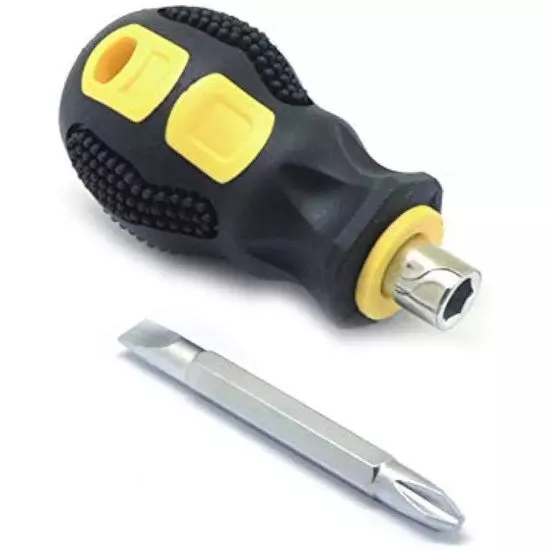 Mini Tournevis à Cliquet Magnétique à Tête Cruciforme Fendue 2 En 1 En