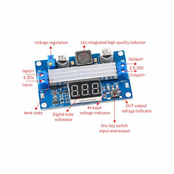 Module élévateur réglable haute puissance DC-DC, 3.0 ~ 35V à 3.5 ~ 35V, 100W Module élévateur réglable haute puissance DC-DC, 3.0 ~ 35V à 3.5 ~ 35V, 100W