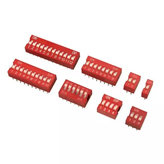 2.54mm   Interrupteur  Rouge DIP DS-06