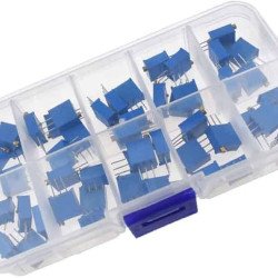 Kit de potentiomètre  3296W, 10 valeurs, 50 pièces, 100Ω ~ 100KΩ Kit de potentiomètre  3296W, 10 valeurs, 50 pièces, 100Ω ~ 100KΩ