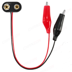 Connecteur d'alimentation de batterie 9 V à clipser sur double grand crocodile 45 mm Connecteur d'alimentation de batterie 9 V à clipser sur double grand crocodile 45 mm