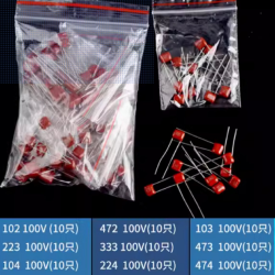 Kit d’assortiment Condensateur CBB 100V 10Values*10pcs=100pcs Kit d’assortiment Condensateur CBB 100V 10Values*10pcs=100pcs